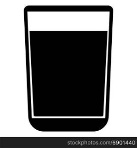 Glass with fluid the black color icon..