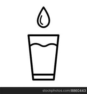 Glass with water icon vector.