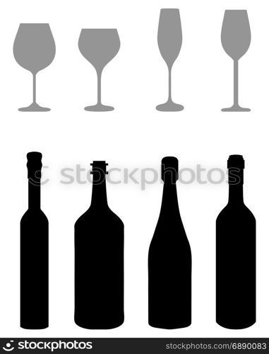 glasses and bottles