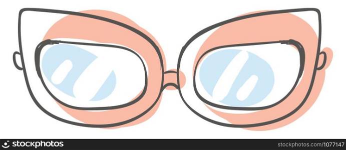 Glasses drawing, illustration, vector on white background.