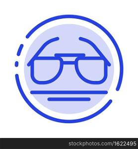Glasses, Eye, View, Spring Blue Dotted Line Line Icon
