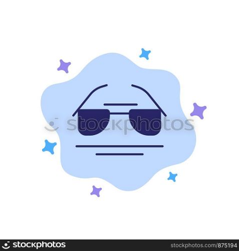 Glasses, Eye, View, Spring Blue Icon on Abstract Cloud Background