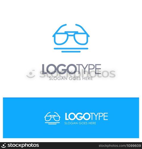 Glasses, Eye, View, Spring Blue outLine Logo with place for tagline