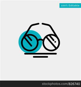 Glasses, Eye, View, Spring turquoise highlight circle point Vector icon