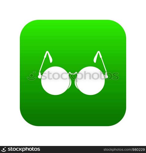 Glasses for blind icon digital green for any design isolated on white vector illustration. Glasses for blind icon digital green