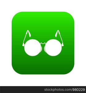 Glasses for blind icon digital green for any design isolated on white vector illustration. Glasses for blind icon digital green