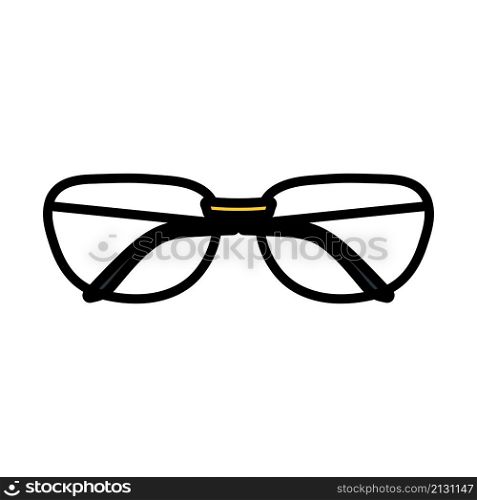 Glasses Icon. Editable Bold Outline With Color Fill Design. Vector Illustration.
