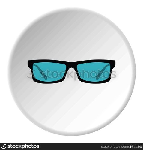 Glasses icon in flat circle isolated vector illustration for web. Glasses icon circle