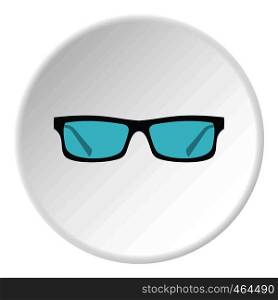 Glasses icon in flat circle isolated vector illustration for web. Glasses icon circle