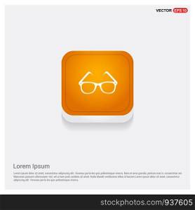 glasses icon Orange Abstract Web Button - Free vector icon