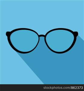 Glasses Icon. Vector illustration. Elements for Design. Glasses Icon on Blue Background