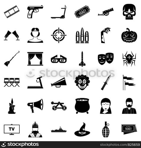 Glasses icons set. Simple style of 36 glasses vector icons for web isolated on white background. Glasses icons set, simle style