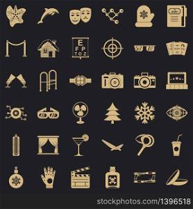 Glasses icons set. Simple style of 36 glasses vector icons for web for any design. Glasses icons set, simple style