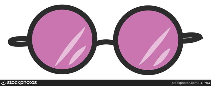 Glasses in pink color, vector, color drawing or illustration.