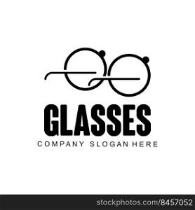 glasses logo design, vector illustration of optical tools to style and maintain eye health