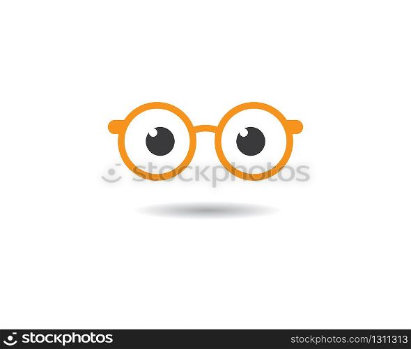 Glasses logo vector icon illustration design