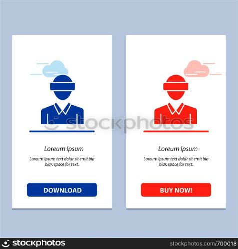 Glasses, Motion, Reality, Technology, Man Blue and Red Download and Buy Now web Widget Card Template