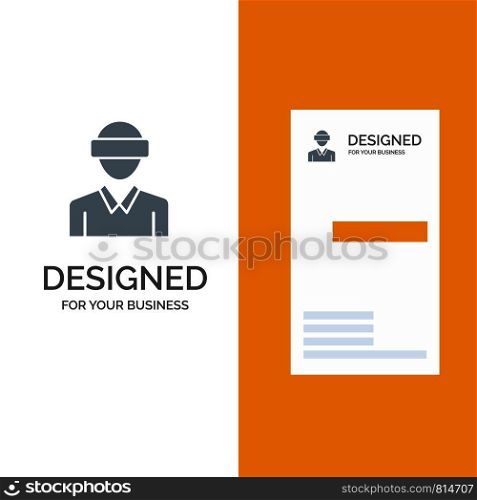 Glasses, Motion, Reality, Technology, Man Grey Logo Design and Business Card Template