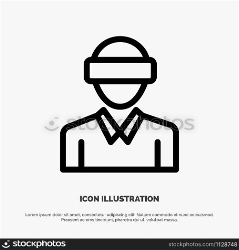 Glasses, Motion, Reality, Technology, Man Line Icon Vector