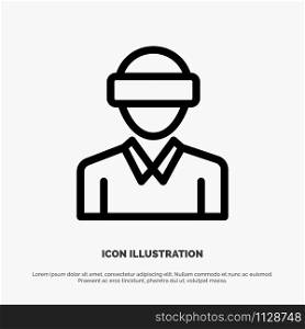 Glasses, Motion, Reality, Technology, Man Line Icon Vector
