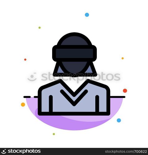 Glasses, Motion, Reality, Technology, Woman Abstract Flat Color Icon Template