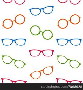 Glasses vector art background design for fabric and decor. Seamless pattern