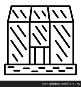 Glasshouse icon. Outline glasshouse vector icon for web design isolated on white background. Glasshouse icon, outline style