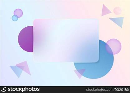 Glassmorphism abstract template. Vector background with glassmorphic copy space. Trendy design with glass effect rectangle. Gradient illustration.. Glassmorphism abstract template. Vector background with glassmorphic copy space. Trendy design with glass effect rectangle. Gradient illustration