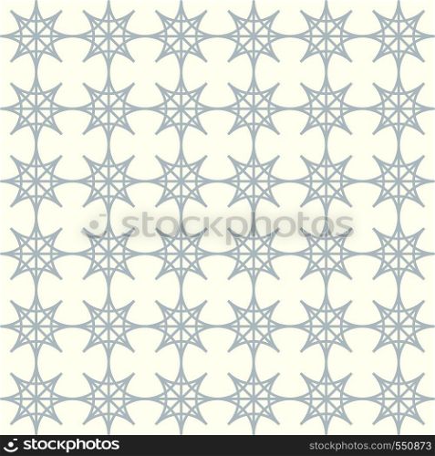 Glay four angle star seamless pattern on pastel background. Abstract star pattern in modern and vintage style for design.