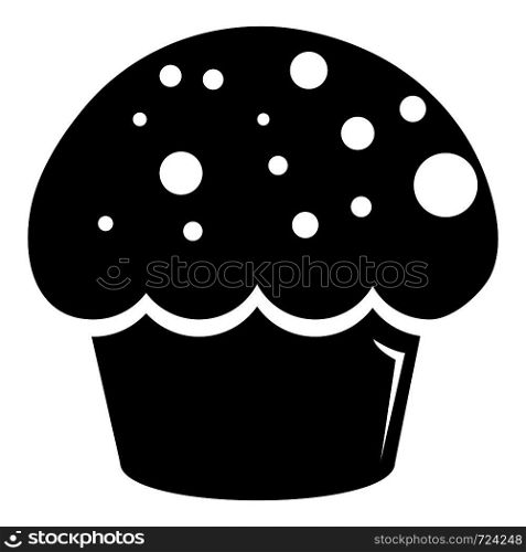 Glaze cupcake icon. Simple illustration of glaze cupcake vector icon for web. Glaze cupcake icon, simple black style