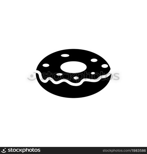 Glazed Cake, Donut. Flat Vector Icon illustration. Simple black symbol on white background. Glazed Cake, Donut sign design template for web and mobile UI element. Glazed Cake, Donut Flat Vector Icon