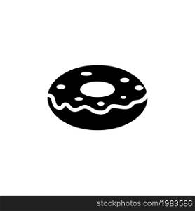 Glazed Cake, Donut. Flat Vector Icon illustration. Simple black symbol on white background. Glazed Cake, Donut sign design template for web and mobile UI element. Glazed Cake, Donut Flat Vector Icon