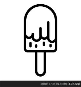 Glazed ice cream on a stick icon. Outline glazed ice cream on a stick vector icon for web design isolated on white background. Glazed ice cream on a stick icon, outline style
