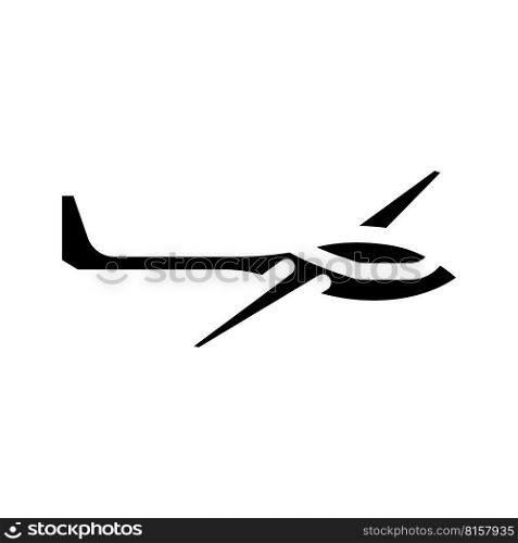 glider airplane aircraft glyph icon vector. glider airplane aircraft sign. isolated symbol illustration. glider airplane aircraft glyph icon vector illustration
