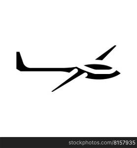 glider airplane aircraft glyph icon vector. glider airplane aircraft sign. isolated symbol illustration. glider airplane aircraft glyph icon vector illustration