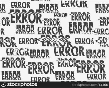 Glitched error message art typographic pattern. Glitchy words for your creative designs