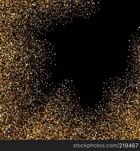 Glitter abstract wave of scattered golden confetti