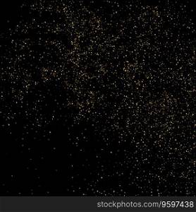 Glitter dust gold texture on a black vector image
