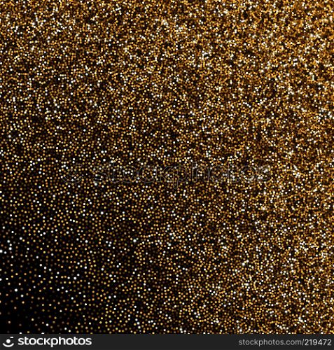 Glitter golden gradient with scattered tinsel and sparkles