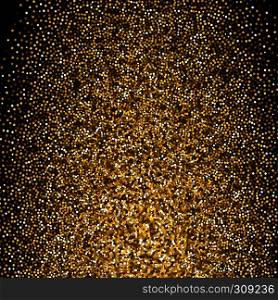 Glitter golden gradient with scattered tinsel and sparkles