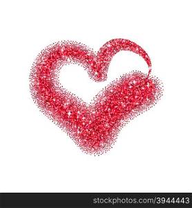 Glitter heart with sparkles for Valentines Day
