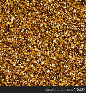 Glitter seamless pattern with golden circles and sparkles