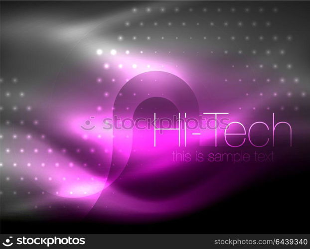 Glittering neon glowin wave, techno modern art abstract background, magical shiny template. Glittering neon glowin wave, techno modern art abstract background, magical shiny template. Vector illustration