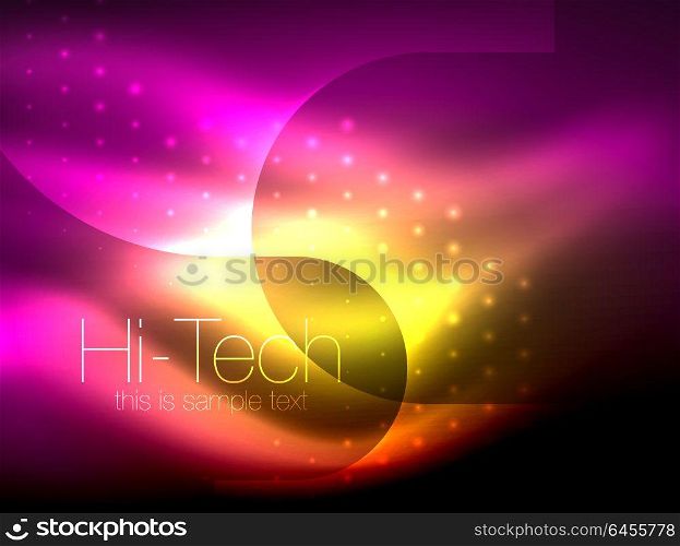 Glittering neon glowin wave, techno modern art abstract background, magical shiny template. Glittering neon glowin wave, techno modern art abstract background, magical shiny template. Vector illustration