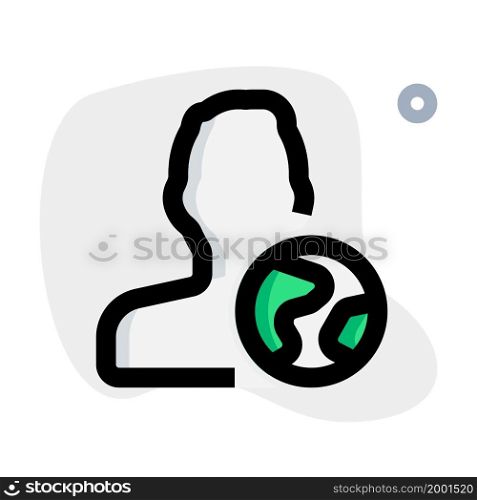 Global access of a profile reach isolated on a white background