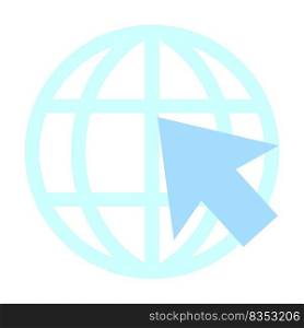 Global access to internet semi flat color vector object. Network service. Connection process. Full sized item on white. Simple cartoon style illustration for web graphic design and animation. Global access to internet semi flat color vector object