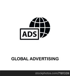 Global Advertising icon. Premium style design from advertising collection. UX and UI. Pixel perfect global advertising icon for web design, apps, software, printing usage.. Global Advertising icon. Premium style design from advertising icon collection. UI and UX. Pixel perfect Global Advertising icon for web design, apps, software, print usage.