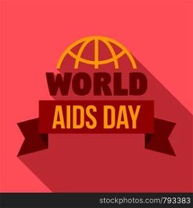 Global aids day logo set. Flat set of global aids day vector logo for web design. Global aids day logo set, flat style