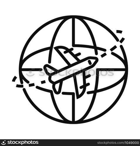Global air delivery icon. Outline global air delivery vector icon for web design isolated on white background. Global air delivery icon, outline style