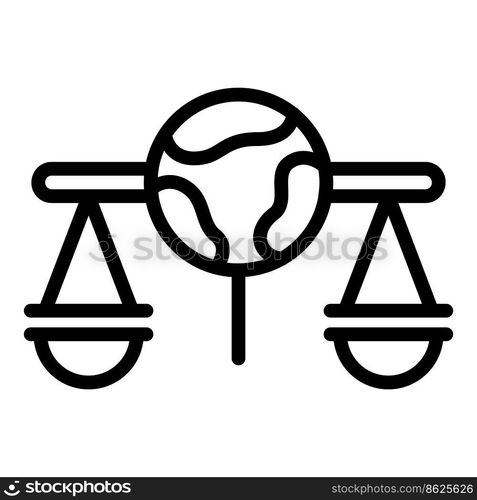 Global balance patent icon outline vector. Legal protection. Law copyright. Global balance patent icon outline vector. Legal protection